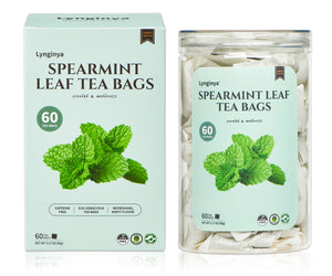 Lynginya Spearmint Tea, 60 Tea Bags - Premium Spearmint Leaves - Natural Herbal Tea - Refreshing & Minty - No Sugar & No Caffeine