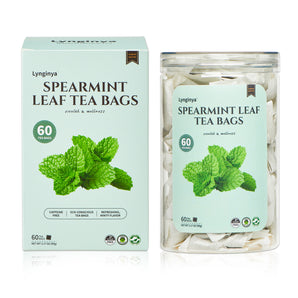 Lynginya Spearmint Tea, 60 Tea Bags - Premium Spearmint Leaves - Natural Herbal Tea - Refreshing & Minty - No Sugar & No Caffeine