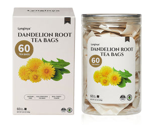 Lynginya Dandelion Root Tea, 60 Tea Bags - Premium Roasted Dandelion Root - Natural Herbal Tea - Rich Flavor - No Sugar & No Caffeine